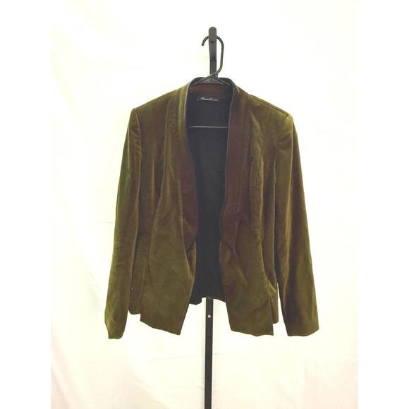 Kenneth Cole Olive Green Velvet Women's Blazer Medium - Picture 1 of 5